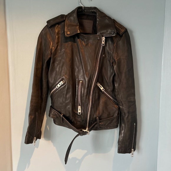 Gorgeous mint condition -All Saints Balfern Leather Jacket - Picture 2 of 16